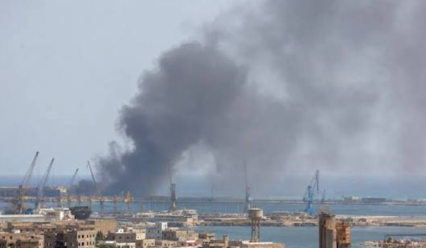 The Red Sea al-Makha port after the attack.