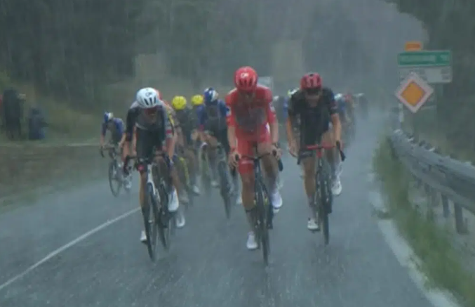 Hail, slick surfaces and poor visibility made the closing kilometres unsafe.