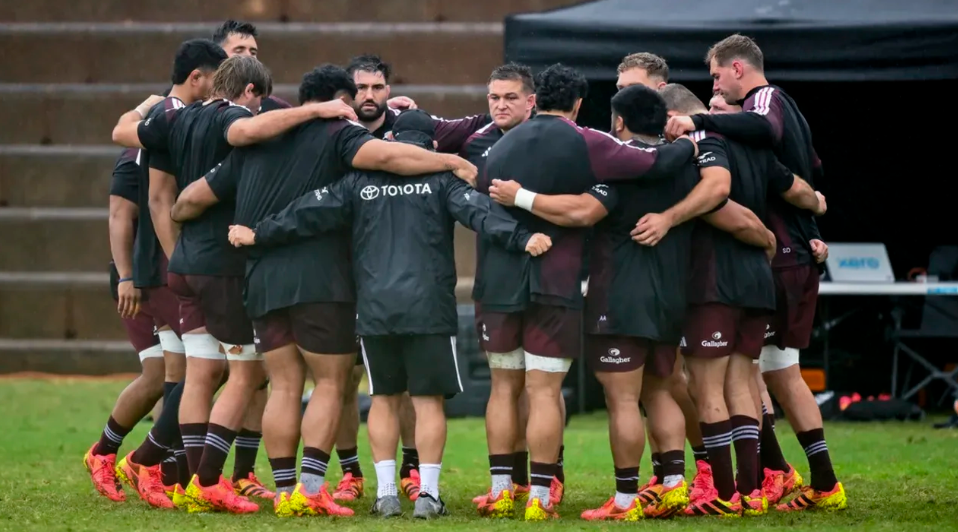 The All Blacks during a training session at Hollywoodbets Kings Park in Durban.