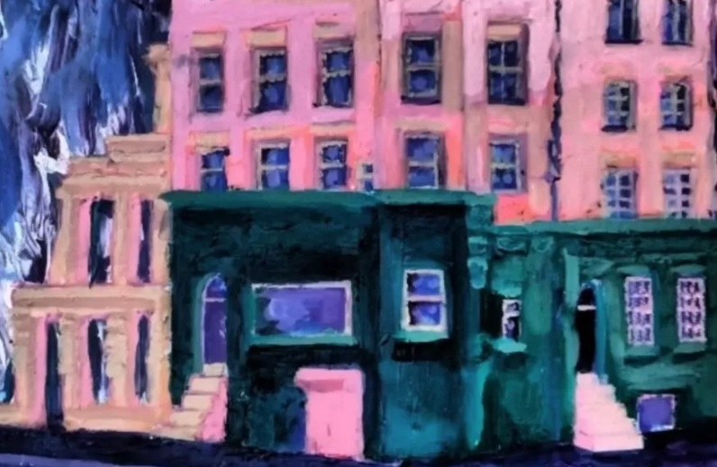 Gary North’s painting of the Pig & Whistle in Liverpool.