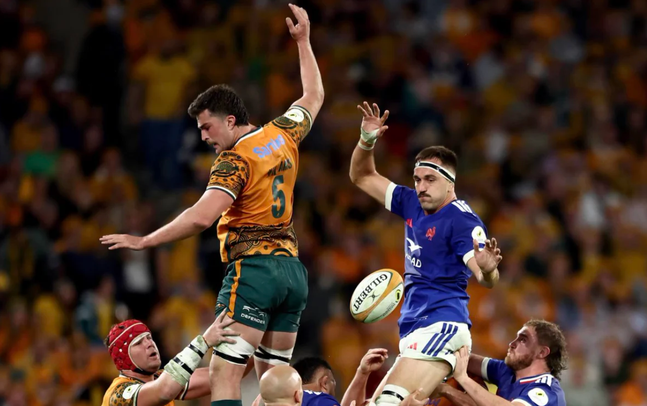 Wallaby lock Jeremy Williams in a Test against Australia.
