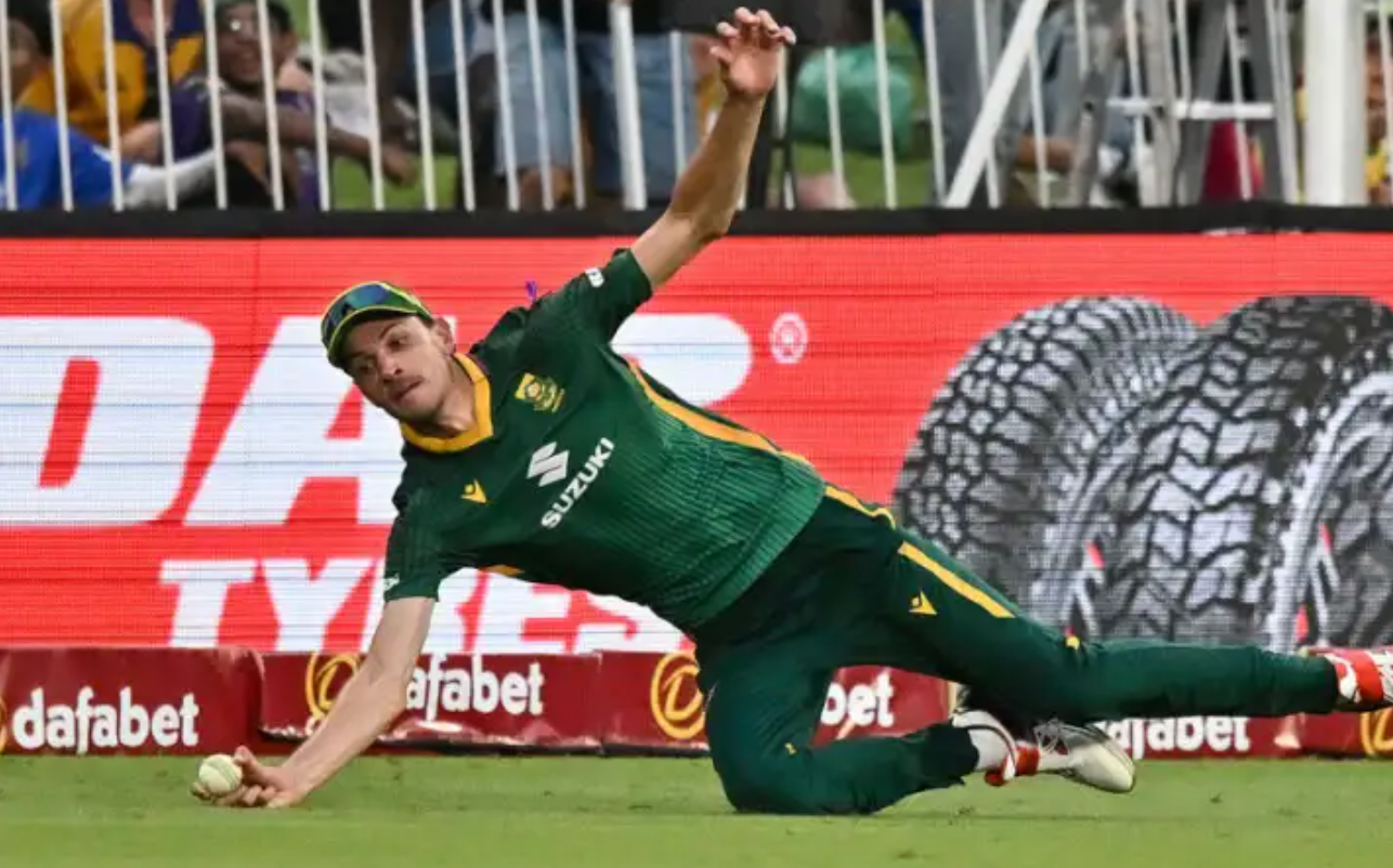 Marco Jansen took a blinder of a catch in the Heritage Day ODI.
