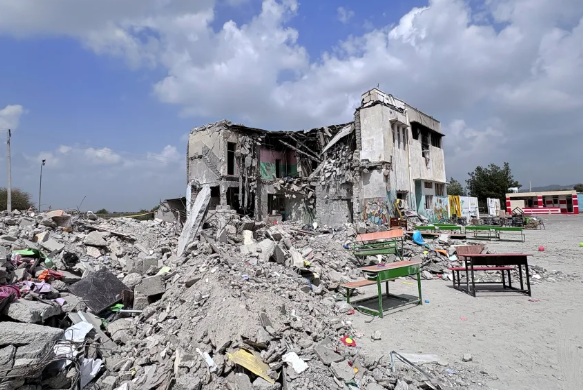 Shajareh Tayyiba school after it was destroyed in an US attack.