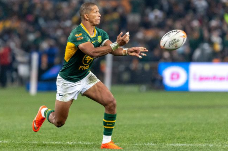 Manie Libbok duirng the 3rd Test against the All Blacks.