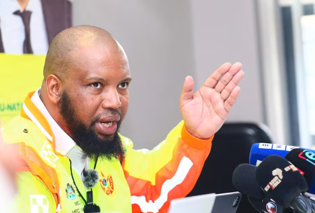 Transport MEC Siboniso Duma address the media after the accident.