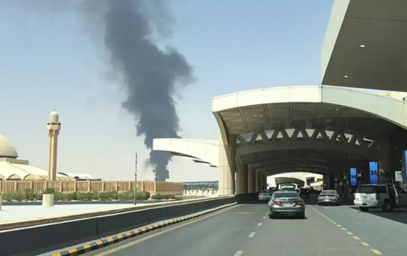 The skies over King Khalid International Airport has been quiet since this weekend's attack.
