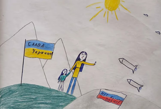 A child’s drawing, a family driven into exile