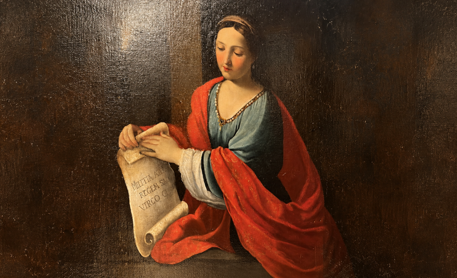 Thieves had disguised the art work by painting over the saint’s lamb, turning it into a scroll.