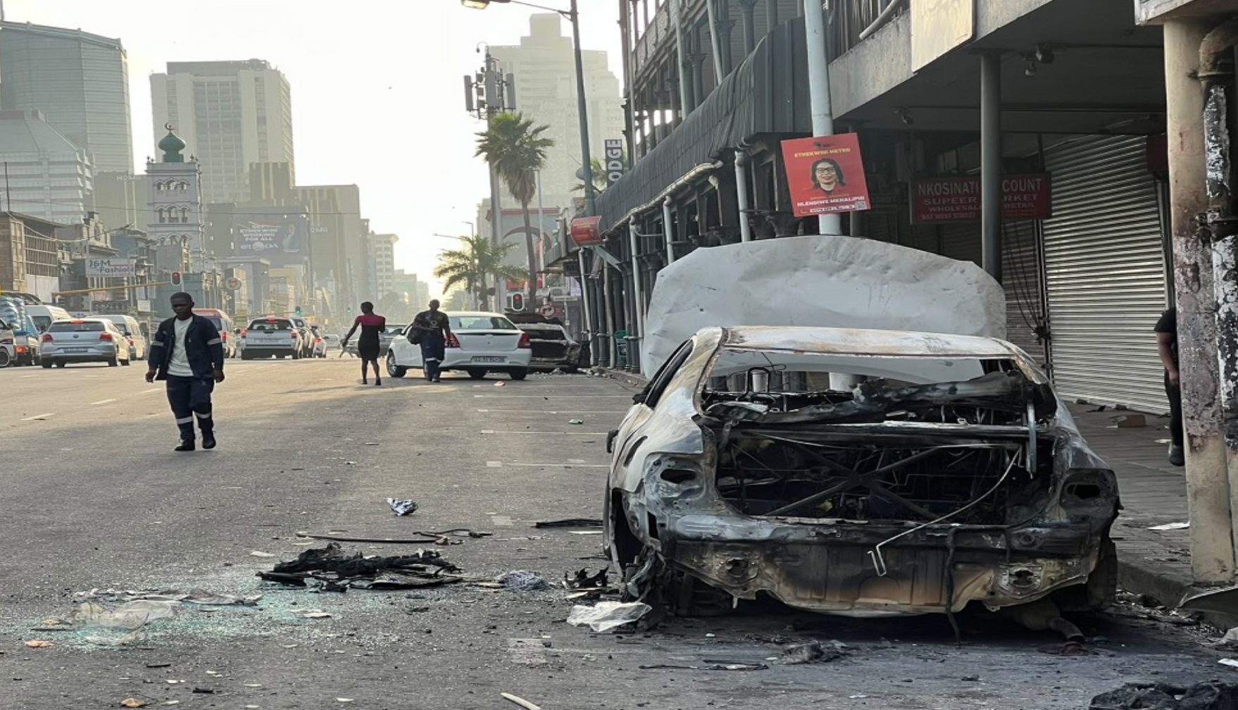 A scene from Durban's inner city after the unrest.