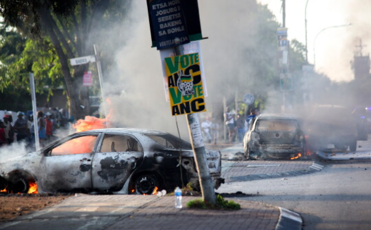 At least 10 vehicles were set alight in Soweto.