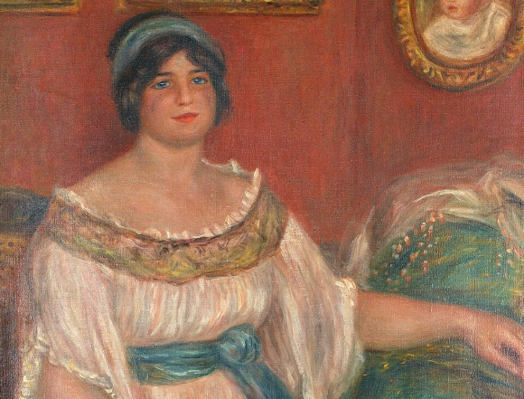 Detail from “Portrait of Madame Colonna Romano”, one of the paintings.